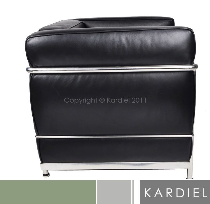 Le Corbusier LC3 Armchair, Black Aniline Leather