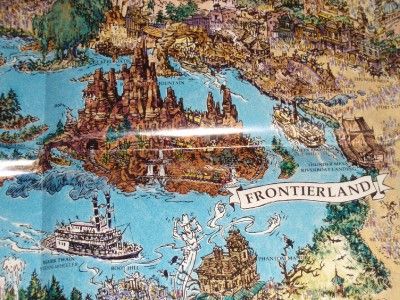 VTG EURO DISNEYLAND WORLD RESORT HUGE MAP POSTER 40X29 FRANCE PARK 