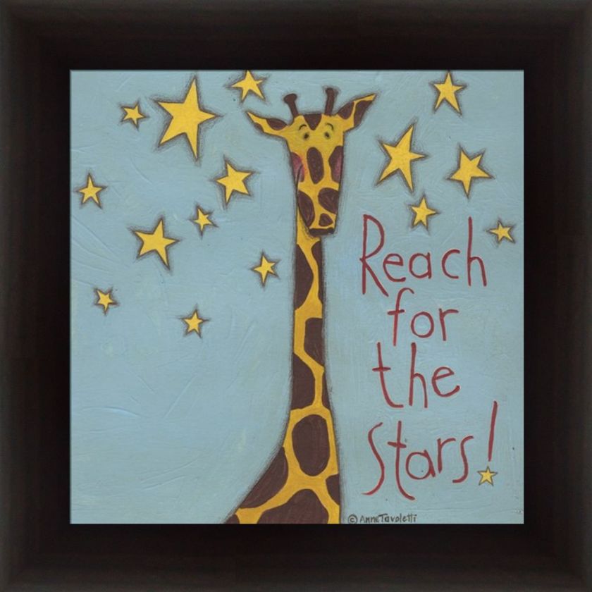 Reach for the Stars Anne Tavoletti Giraffe Art Framed  