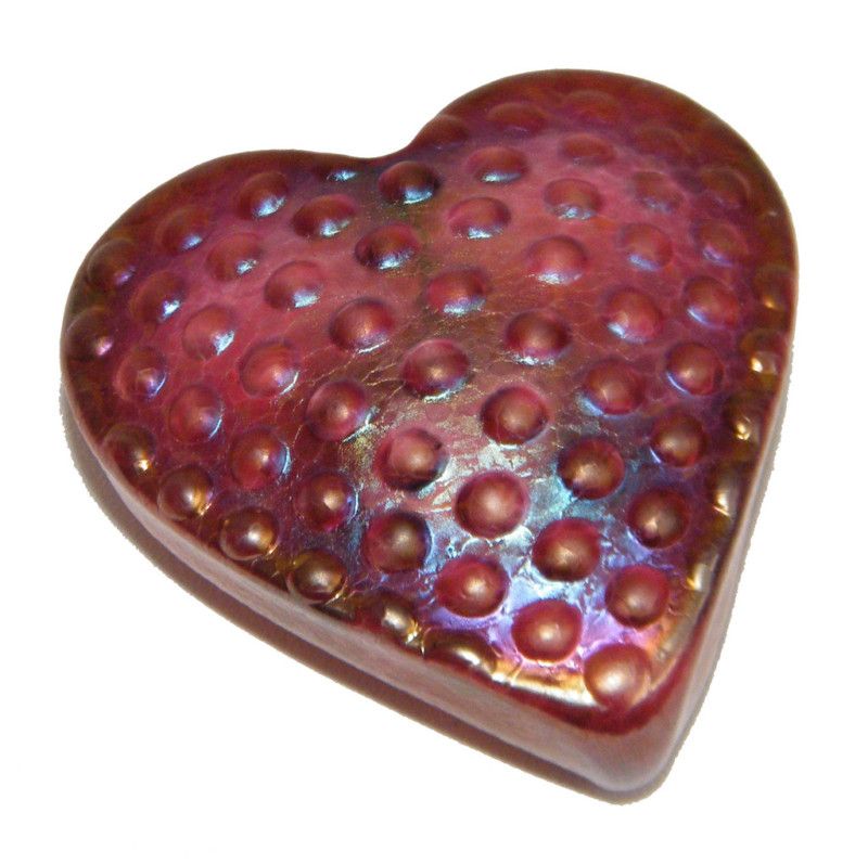 Robert Held Art Glass Heart Paperweight  