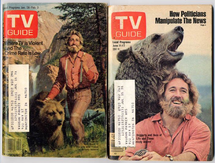 Grizzly Adams 1977 1978 TV Guide Dan Haggerty Lot 2  