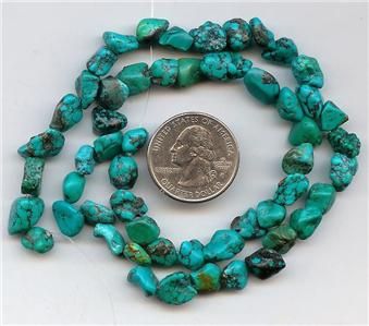 Real Turquoise Loose Nugget Beads Craft or Jewelery 16 Inch Strand Lot 