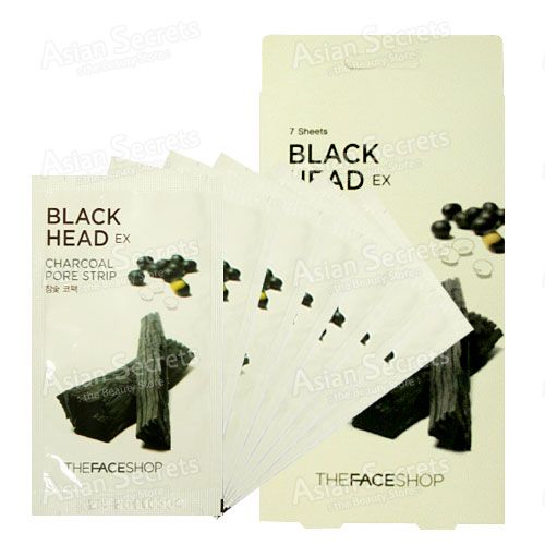 black head ex charcoal pore strip 7 sheets peel off sheet type