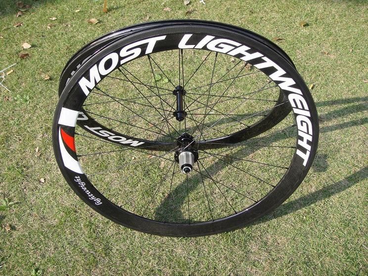 Super Light 700C 50mm clincher full carbon fiber wheelset with Print 