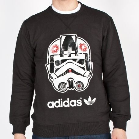 Star Wars AT AT Pilot Adidas Storm Trooper Sweater Fleece Black Size 