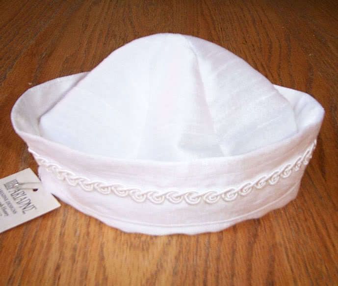 Baby Boy Silk Sailor Hat Infant Baptism Christening Cap  