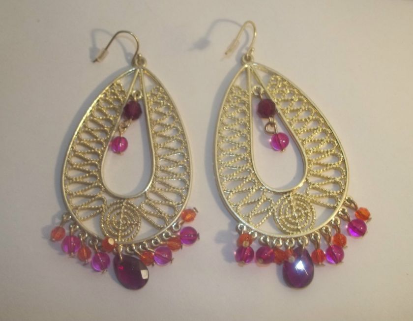 avon BALI BLISS BEADED EARRINGS PINK  