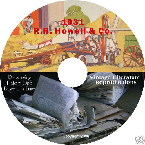 1931 Howell Thresher Sawmill Supplies Catalog on CD  