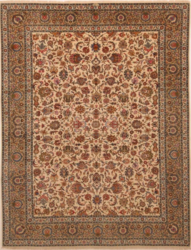 Large Area Rugs Hand Knotted Persian Wool kashan 11 x14  