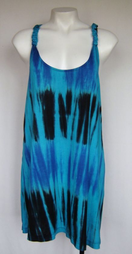 Tie Dye FESTIVAL Beachwear Razor Back Straight Hem Top Sz 10   16 Au 