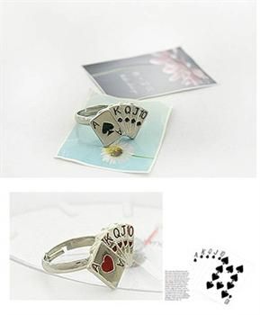 Fashion Lovely & Poker Design Playing Card Ancient Ring w71 great gift 