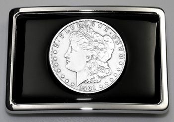 Authentic Morgan Silver Dollar Dress Belt Buckle SRBIMD  