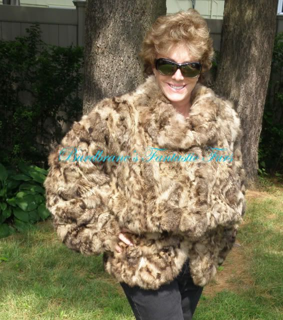 Couture DESIGNER FENDI FENDISSIME SPOTTED CAT LIKE FUR COAT POSSUM 