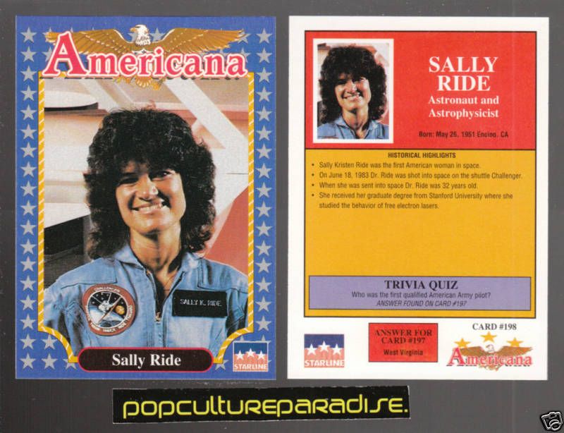 SALLY RIDE Astronaut NASA 1992 STARLINE AMERICANA CARD  