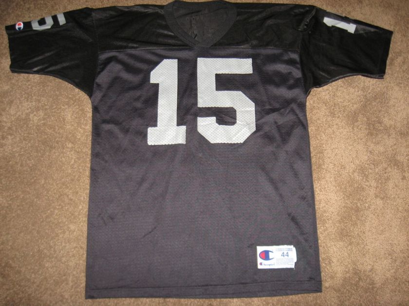 44 CHAMPION Vtg 90s LOS ANGELES RAIDERS #15 JEFF HOSTETLER Jersey 