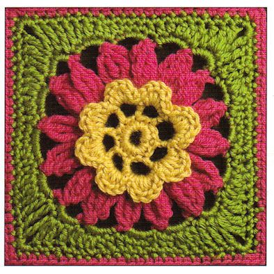 50 Crochet Granny Squares Flowers Patterns Afghan Motif  