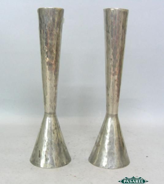 David Ben Gurion Estate Bier Silver Candlesticks 1950s  