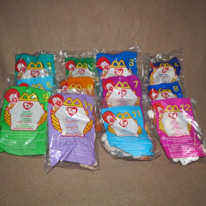 MCDONALDS TY TEENIE BEANIE BABY COLLECTION 1999 COMPLETE 1 12 NIP 