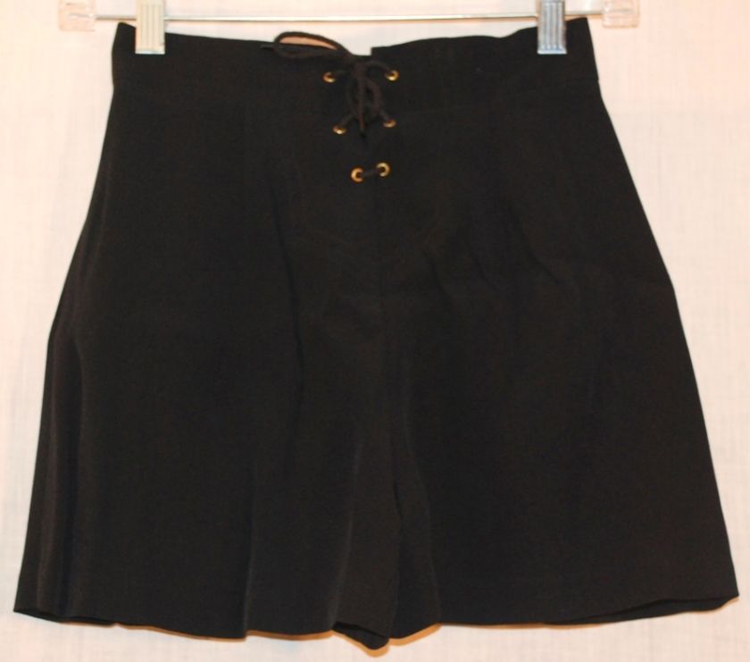 Cache Black Nautical Style Shorts Sz 4 Laced Back  