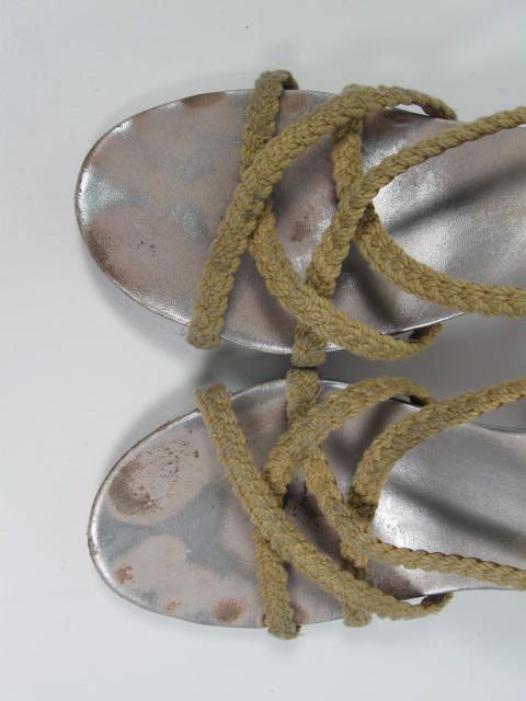 MIU MIU Tan Rope Slingbacks Sandals Heels Pumps 7  