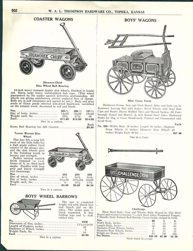   Shawnee Chief Wood Coaster Wagon Burnham Bowman Kelly Kar Blue Grass