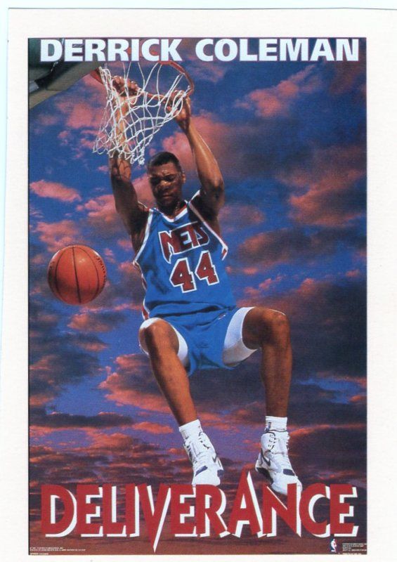 90S COSTACOS MINI PROMO POSTER DERRICK COLEMAN NETS  