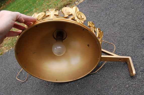 Old Ornate Tabernacle Cover, Dome w/lamp + chalice +  