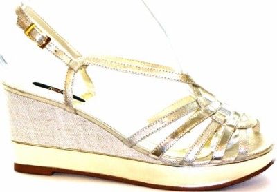 Reba Overtime Wedge Sandals Womens Shoes Platinum 8.5  