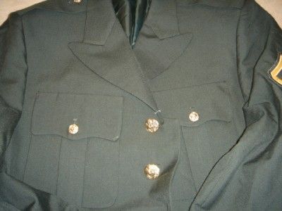 US ARMY MENS GREEN CLASS A UNIFORM DRESS COAT VGC 40R  