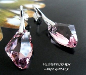 SWAROVSKI CRYSTAL GALACTIC, 925 STERLING SILVER EARRINGS  