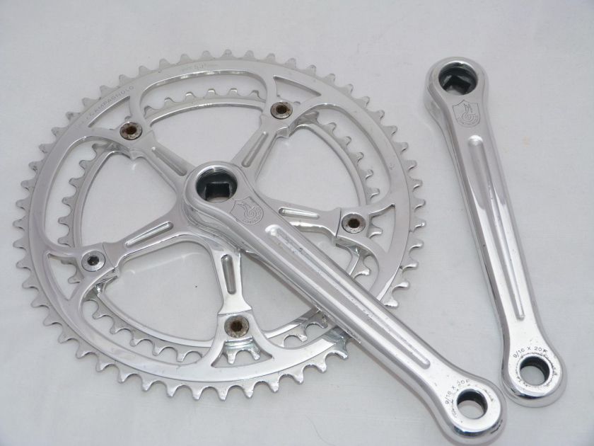 VINTAGE CAMPAGNOLO SUPER RECORD STRADA CRANKSET 172.5 mm POLISHED 