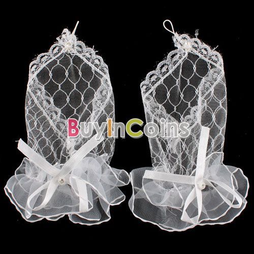   Fingerless Wedding Evening Party Dress Lace Short Bridal Gloves  