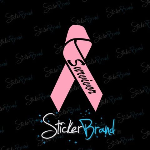 Vinyl Wall Decal Sticker Breast Cancer Survivor Ribbon  