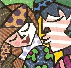 ROMERO BRITTO DELICIOUS SERIGRAPH ON GESSO PANEL  