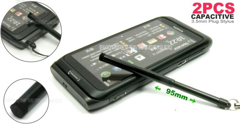 2x Capacitive ( Black Retractable Stylus ) Touch Screen Pen Fr LG 