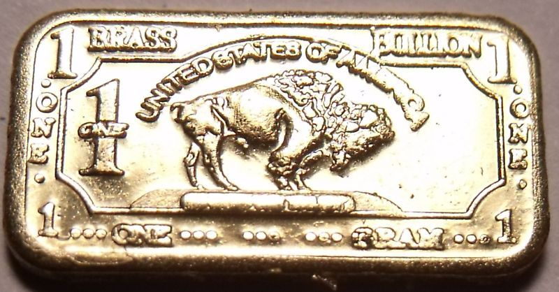 UNC .999 PURE BRASS 1 GRAM BUFFALO BAR~~  