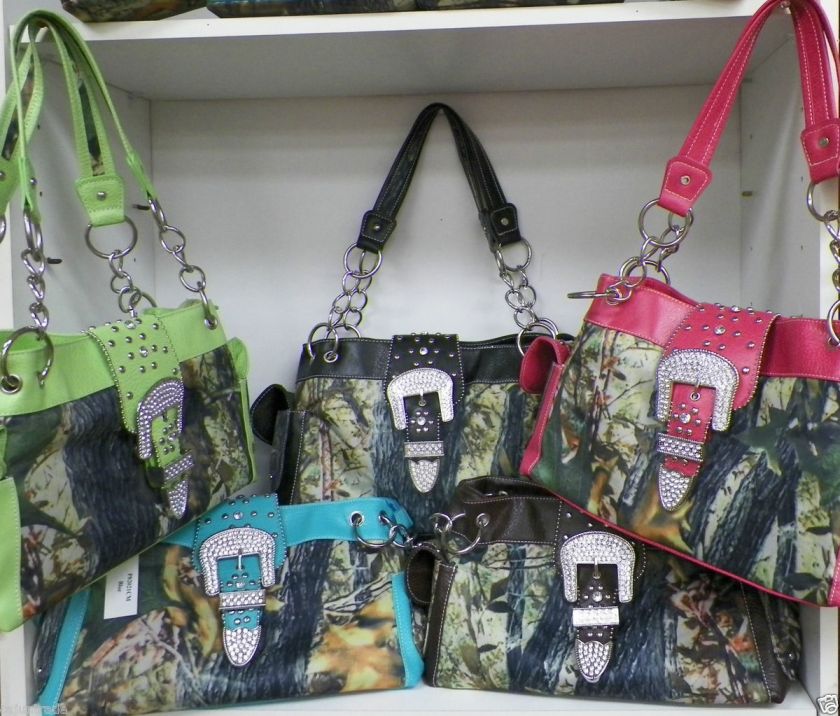 Camo Purse Mossy Oak Style, 5 different trim colors  