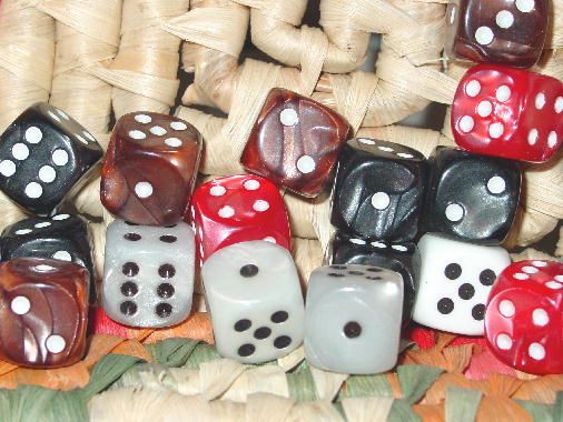 Marbleized Dice, Standard 16mm, Very Nice  