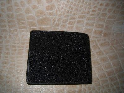 Mens Exotic Stingray Skin Western Wallet Black  