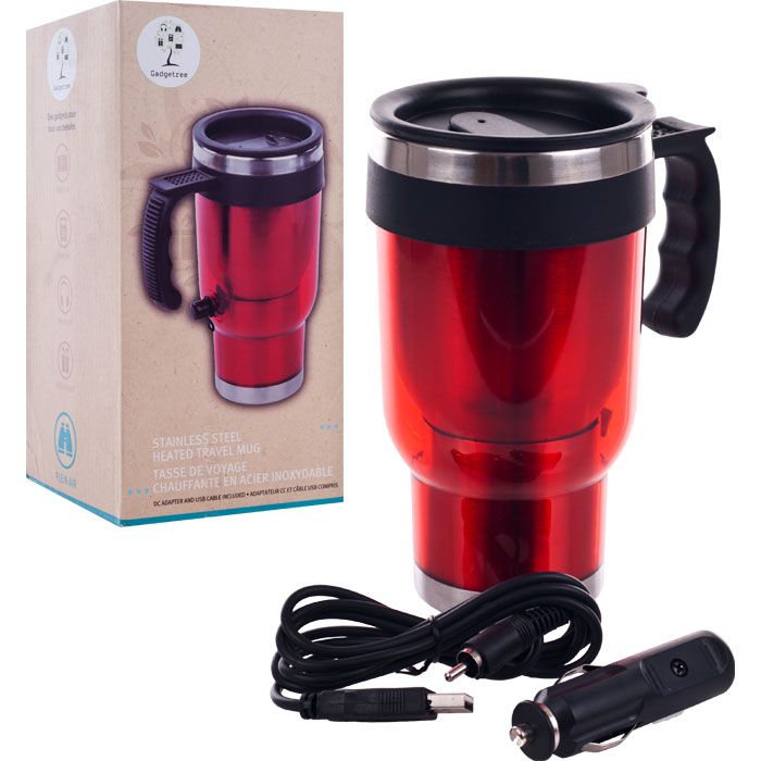 Joe Traveler™ Travel Mug with USB and DC Car Chargers   Lock Top Lid 