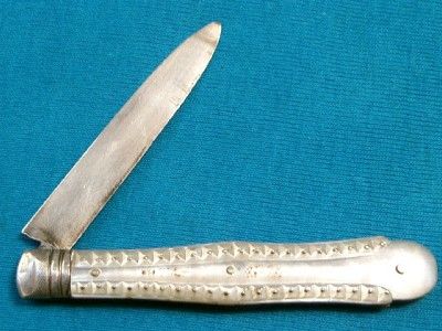   STERLING SILVER FOLDING FRUIT CITRUS BAREHEAD PEN KNIFE KNIVES  