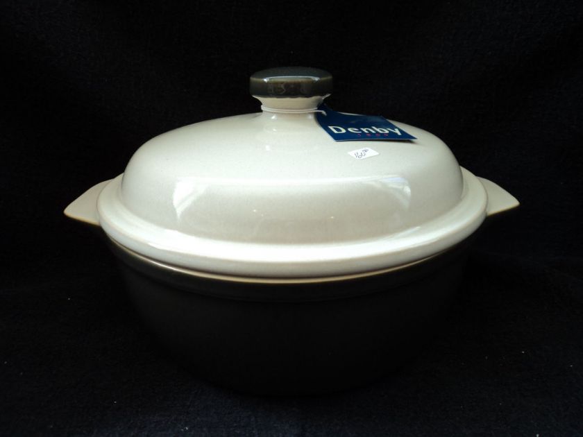 Denby SMOKESTONE   large covered casserole dish BRAND NEW  