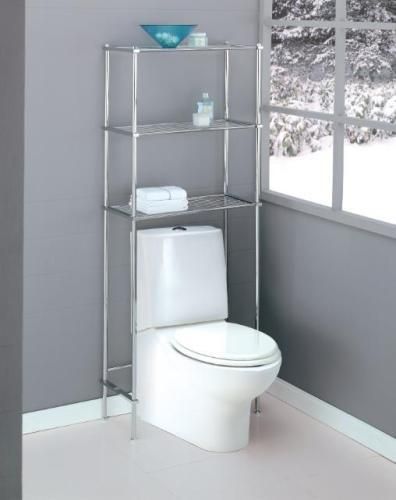 New Metro Chrome Space Saving Bathroom Shelves Etagere  