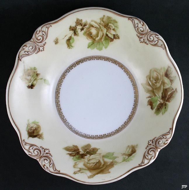 LARGE OHME SILESIAN PORCELAIN OLD IVORY SERVING BOWL  