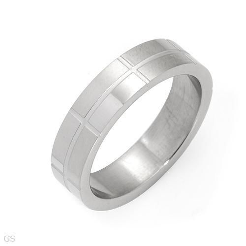 BEST QUALITY BRICK DESIGN 6MM 316L STAINLESS STEEL RING  