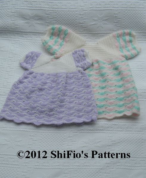 DRESS 5 SIZES BABY/REBORN CROCHET PATTERN PATTERNS 107  