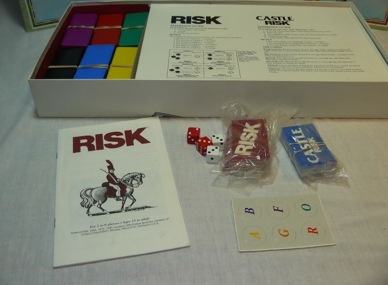   CASTLE RISK WORLD CONQUEST WAR BOARD GAME TWO GAMES IN ONE BOX  