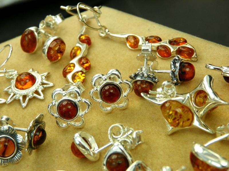 WHOLESALE LOT 50 Baltic Amber & 925 Solid Sterling Sterling Silver 