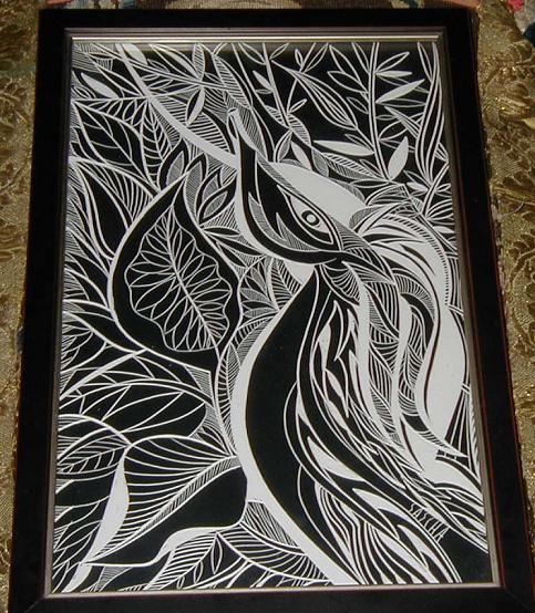 Rare Sascha B Brastoff Scratchboard Drawing   Mod Horse  