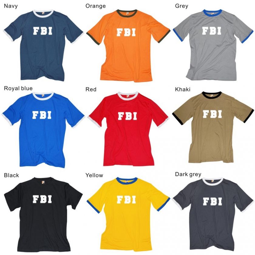 SHIRT SHORT FBI   POLICE #16 ARMY S to 4XL PLUS SIZE  